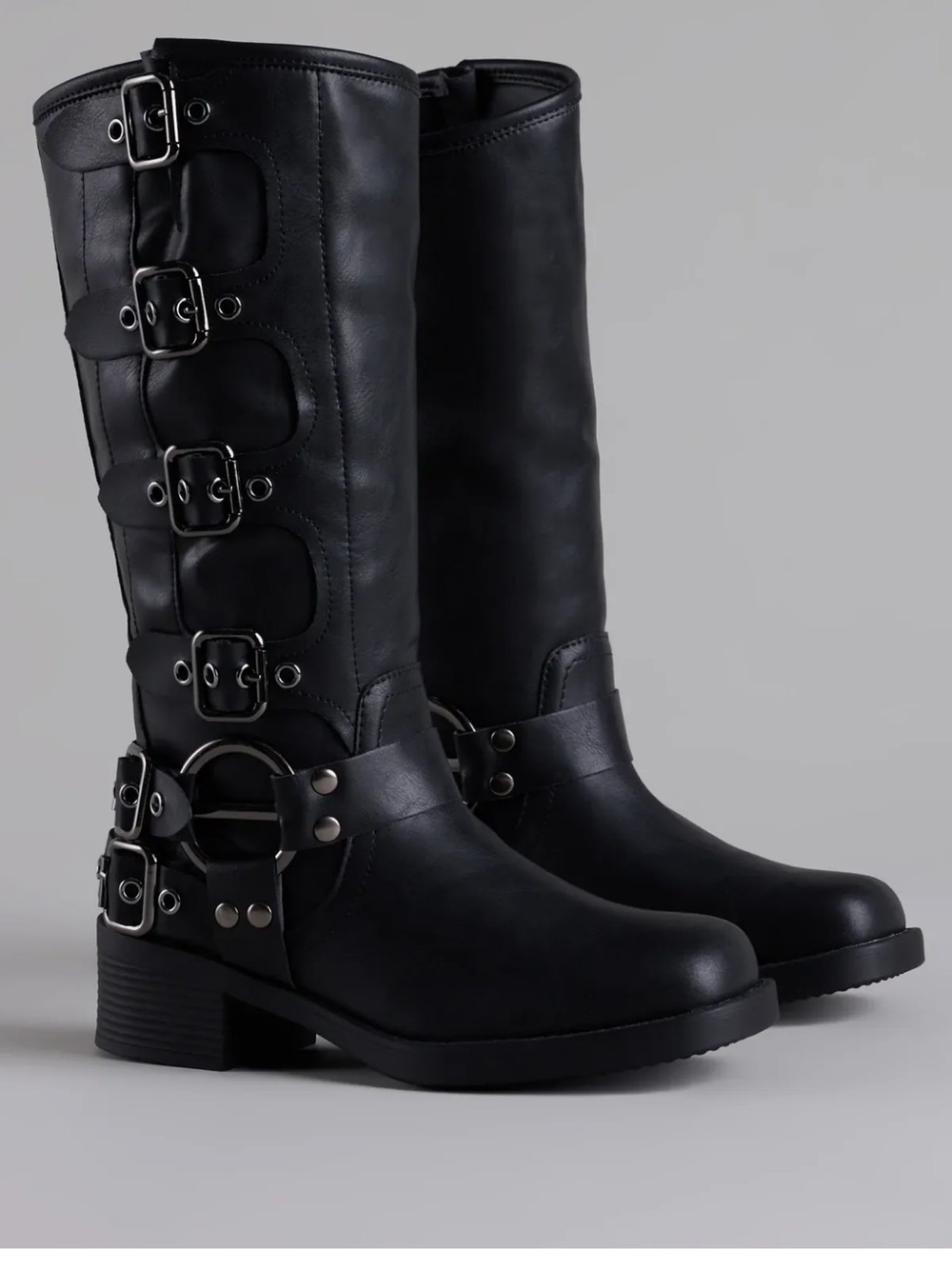 Windsor “Totally edgy buckled square toe boots”